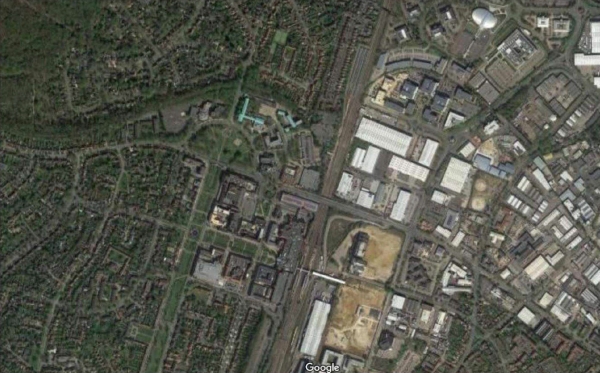 An aerial view of Welwyn Garden City from Google showing the traces of the two branch lines today. An aerial view of Welwyn Garden City from Google showing the traces of the two branch lines today.