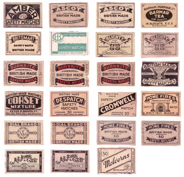 Welwyn Match Co Ltd - match box labels